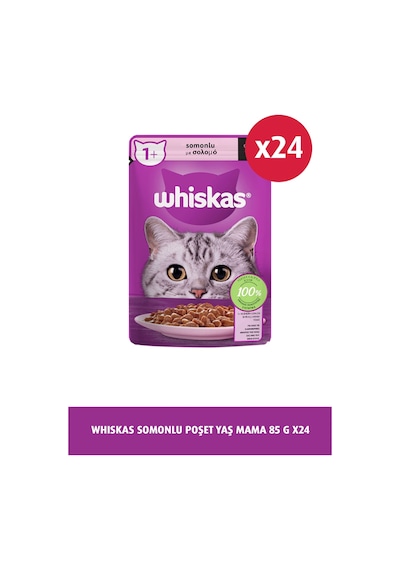 Whiskas Pouch Somonlu Yetişkin Kedi Mama 24 x 85 G