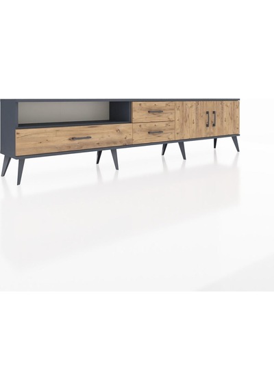 Arges Tv Ünitesi 2 Raflı 3 Çekmeceli 2 Kapaklı 220x30x51 Antrasit-çam Atlas Çam/atlas Çam - Antrasıt Arges Tv Ünitesi 2 Raflı 3 Çekmeceli 2 Kapaklı 220x30x51 Antrasit-çam Atlas Çam/atlas Çam - Antrasıt