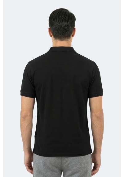 Slazenger Katına Erkek Polo Yaka Siyah Tişört