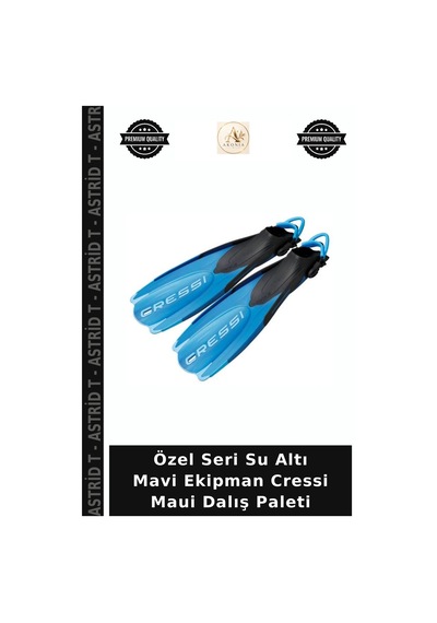 Özel Seri Su Altı Mavi Ekipman Cressi Maui Dalış Paleti Black - Blue