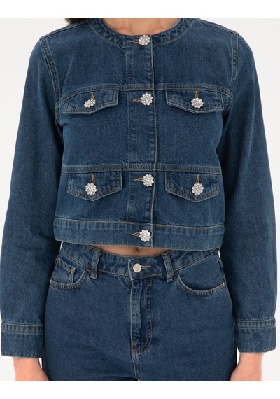 Pierre Cardin Kadın Mavi Ceket Denim 50306930-vr036