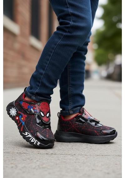 Spıderman 838 Erkek Çocuk Işıklı Sneaker Siyah