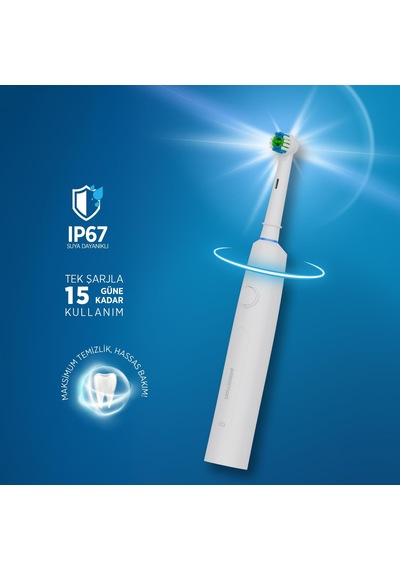 Polosmart Psc83 Şarjlı 5 Modlu Ip67 Suya Dayanıklı Diş Fırçası Beyaz Şarjlı