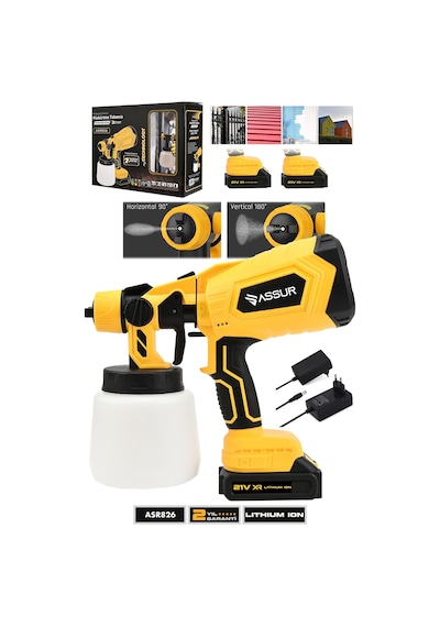 Assur Plus 21V Çift Akülü 300 MM Vernik Sprey Boya Püskürtme Makinesi - 2519