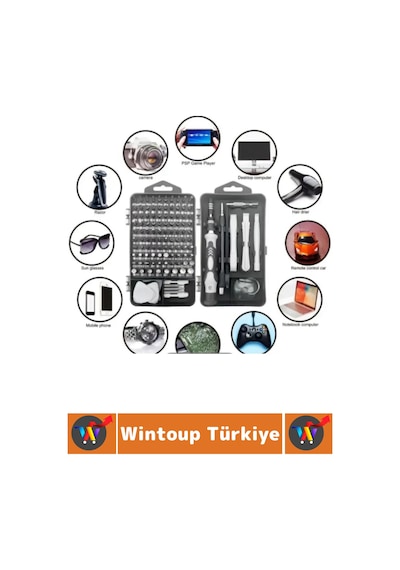Tamirat Onarım Manyetik Uçlu Esnek Hassas Tornavida Seti 115 Parça