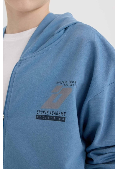 DeFacto Erkek Çocuk Baskılı Kapüşonlu Fermuarlı Sweatshirt D8536A825SPIN195 DeFacto Erkek Çocuk Baskılı Kapüşonlu Fermuarlı Sweatshirt D8536A825SPIN195