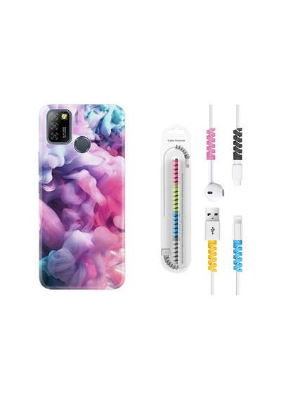 Infinix Smart 5 Kılıf Kablo Koruyuculu Pink Cloud 1305