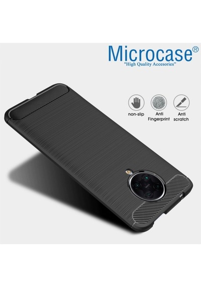 Xiaomi Redmi K30 Pro Brushed Carbon Fiber Silikon Kilif - Siyah 439359434