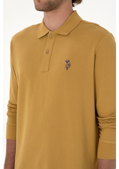 U.S. Polo Assn. Erkek Regular Fit Polo Yaka Hardal Basic Sweatshirt 50313772-VR151