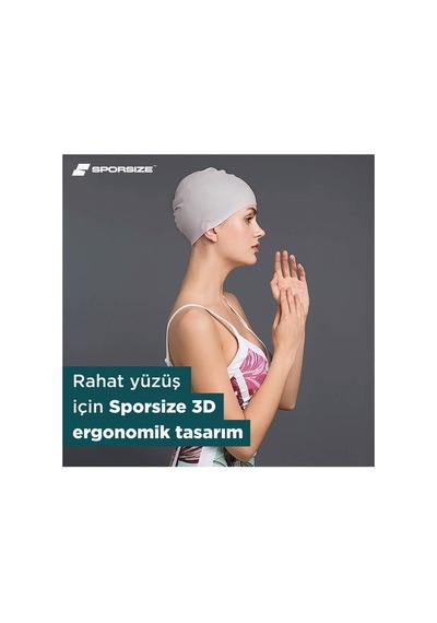 Silicone Swimming Cap - Deniz Ve Havuz Silikon Yüzücü Bonesi Yeşil