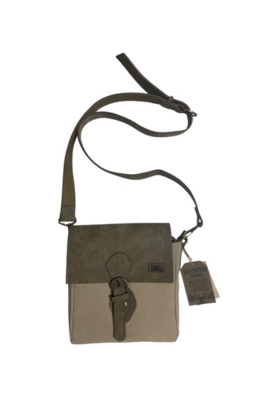 Old Cotton Cargo Kaliteli Su Geçirmez Unisex Küçük Kanvas Günlük Postacı Çantası 20 Cm X 20 Cm Bej