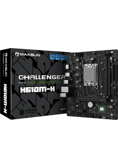 Maxsun Challenger H610m-h Lga1700 Ddr4 3200mhz M.2 Hdmı Matx Intel Anakart 12.13.14.nesil