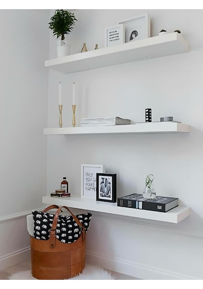 Doğal Ahşap 20x80x4 Cm 3'lü Gizli Bağlantılı Raf Ahşap