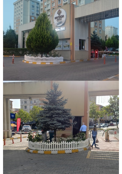 Dekoratif Plastik Bahçe ve Peyzaj Çiti 1 Adet Çit (Y: 50 CM / G: 55 CM) Toprak Ayaklı - Antrasit Gri