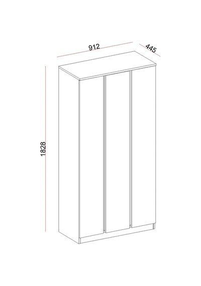 Rudu Asel 3 Kapaklı 92x182x44 Cm Giyisi, Eşya Dolap/gardırop Beyaz Rudu Asel 3 Kapaklı 92x182x44 Cm Giyisi, Eşya Dolap/gardırop Beyaz
