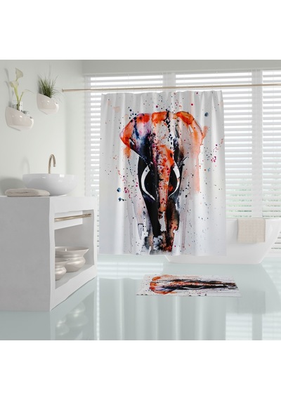 Zethome Tropik Elephant Banyo Duş Perdesi Tek Kanat 1X180X200 Çok Renkli