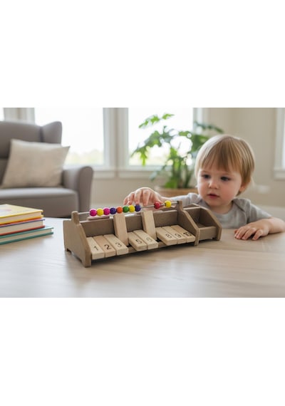 Ahşap Montessori Toplama & Çıkarma Eğitici Abaküs Seti 1 Den 10 A Matematik Öğrenme Oyuncağı