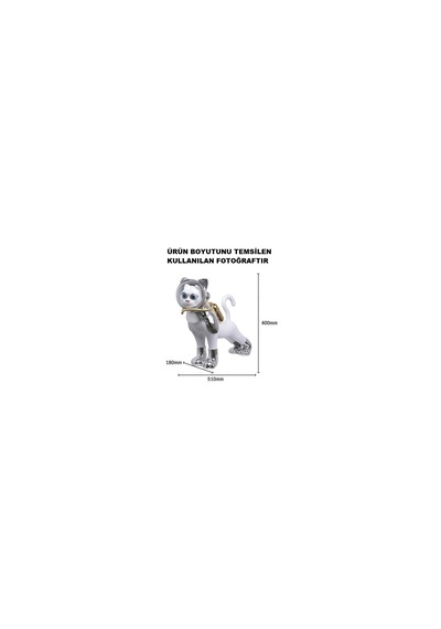 Dekoratif Kedi Heykelcik Reçine + Galvaniz Kaplama + Bakır 510mm