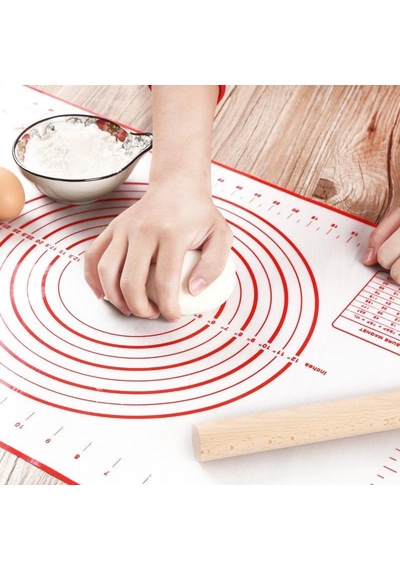 Kırmızı Silikon Pişirme Mat Ölçekli Yapışmaz Haddeleme Hamur Mat Yüksek Kaliteli Pasta Pedi Yoğurma Hamur Araçları Mutfak Aksesuarları 40x50cm