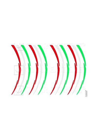 Italy Desing 3 Renk 3 Parçalı Reflektif Jant Şeridi Çınar Extreme