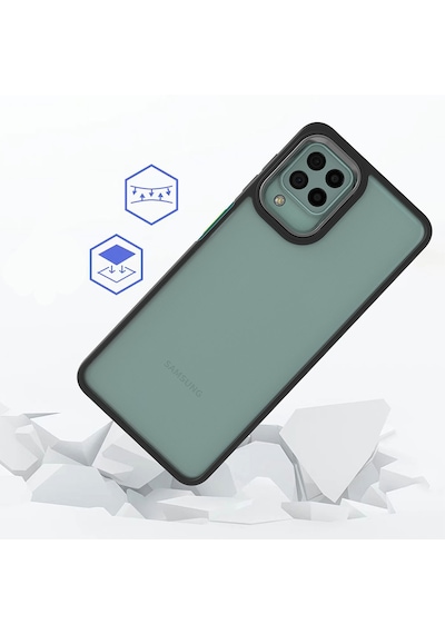 Zore Samsung Galaxy Uyumlu M22 Kılıf Omsy Flora Kapak - Yeşil