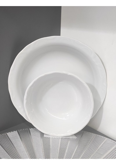 Porland Porselen Beyaz 6 Kişilik 12 Parça Tabak Set Tabakvekase