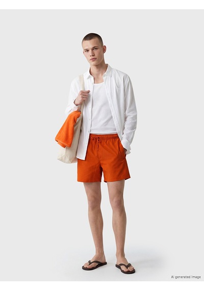 Lcw Swımwear Turuncu En Kısa Boy Erkek Deniz Şortu