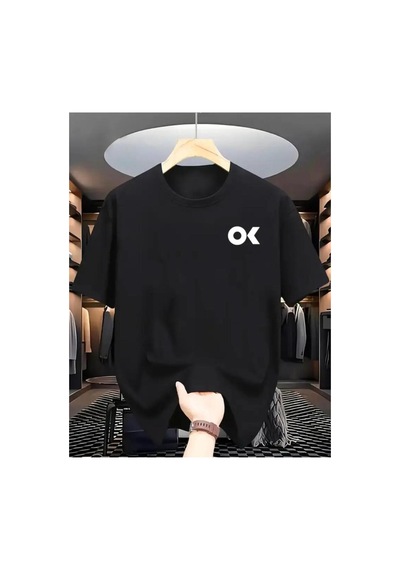 Medinenur Ok Yazı Baskılı Basic T-shirt Siyah