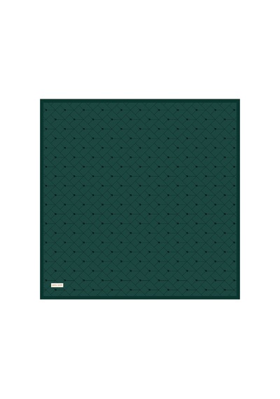 Pierre Cardin Yeşil Logo Desenli 90x90 İpek Krep Saten Eşarp Yeşil Logo Desenli Yeşil Logo Desenli
