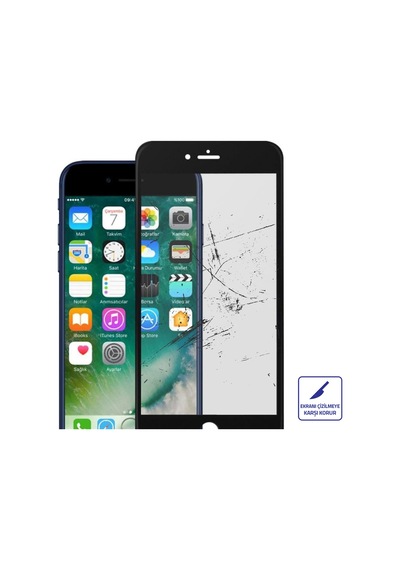 Bufalo Apple Uyumlu   iPhone 7 / 8 Ekran Koruyucu Seramik Mat Nano 9D Tam Kaplama Siyah
