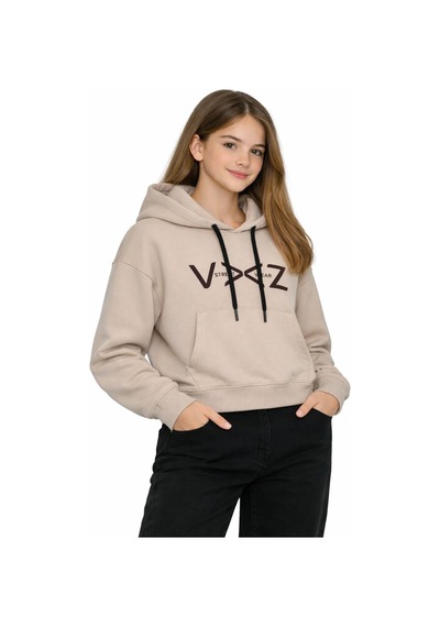 Kız Çocuk Kapüşonlu Sweatshirt Bgl-st05274 Taş