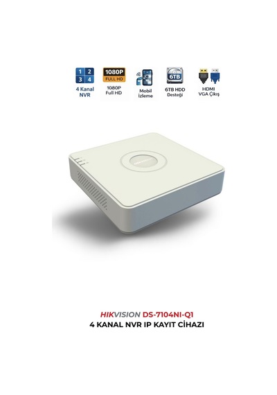 Ds-7104nı-q1 4 Kanal Nvr 6mp Canlı İzleme Destekli