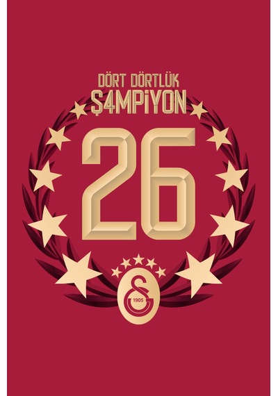 Gsstore Galatasaray 26. Şampiyonluk Balkon Dikey Bayrak 150x225 U261212