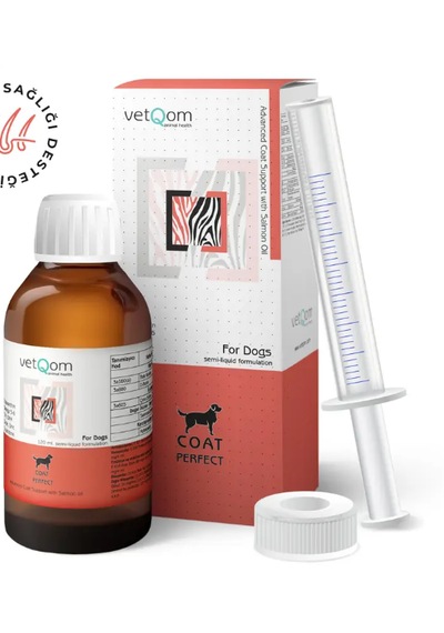 Alphafox Vetq0m Coat Perfect Köpek 120 Ml Tüy Dökülmesini Önleyen Biotin Ve Çinko Destekli Deri Bakım Şurubu