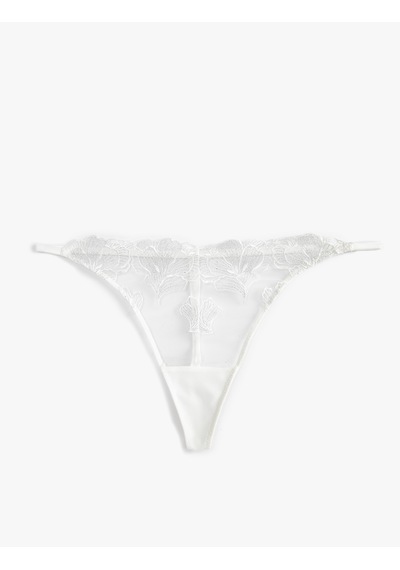 Koton String Külot Dantelli Çiçekli Beyaz 3slk30069mk Beyaz