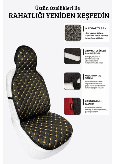 Oto Koltuk Minder Seti Terletmez Kolay Montaj Universal Koruyucu Kılıf Kumaş 76813589