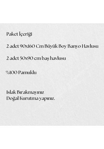 Marena %100 Pamuklu Ultra Emici 4'lü Büyük Boy Lüks Banyo Havlu Set Çok Renkli