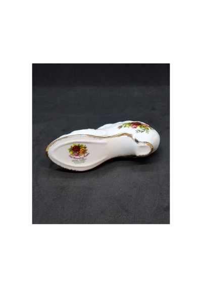 Old Country Roses Bone China Porselen Antika Minyatür Ayakkabı Kase 11 Cm X 3 Cm Yeşil