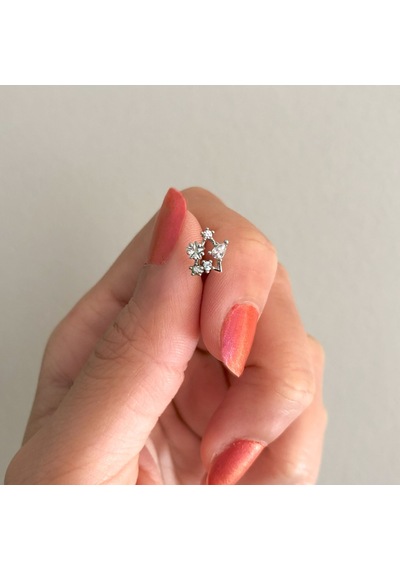 Ferizz 316l Çelik Zirkon Taşlı Takım Yıldızı Piercing Prc-172 Gümüş
