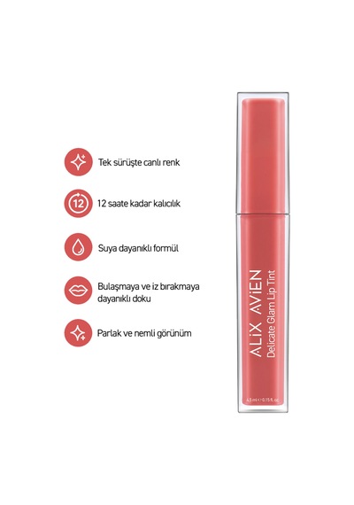 Kalıcı & Suya Dayanıklı Dudak Parlatıcı Tint - Delicate Glam Lip Tint 702 Candy Rose Pembe