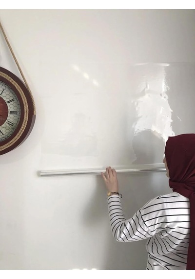 Ekonomik 50 Cm X 5 Metre Şeffaf Statik Akıllı Kağıt Tahta Yazı Tahtası Şeffaf