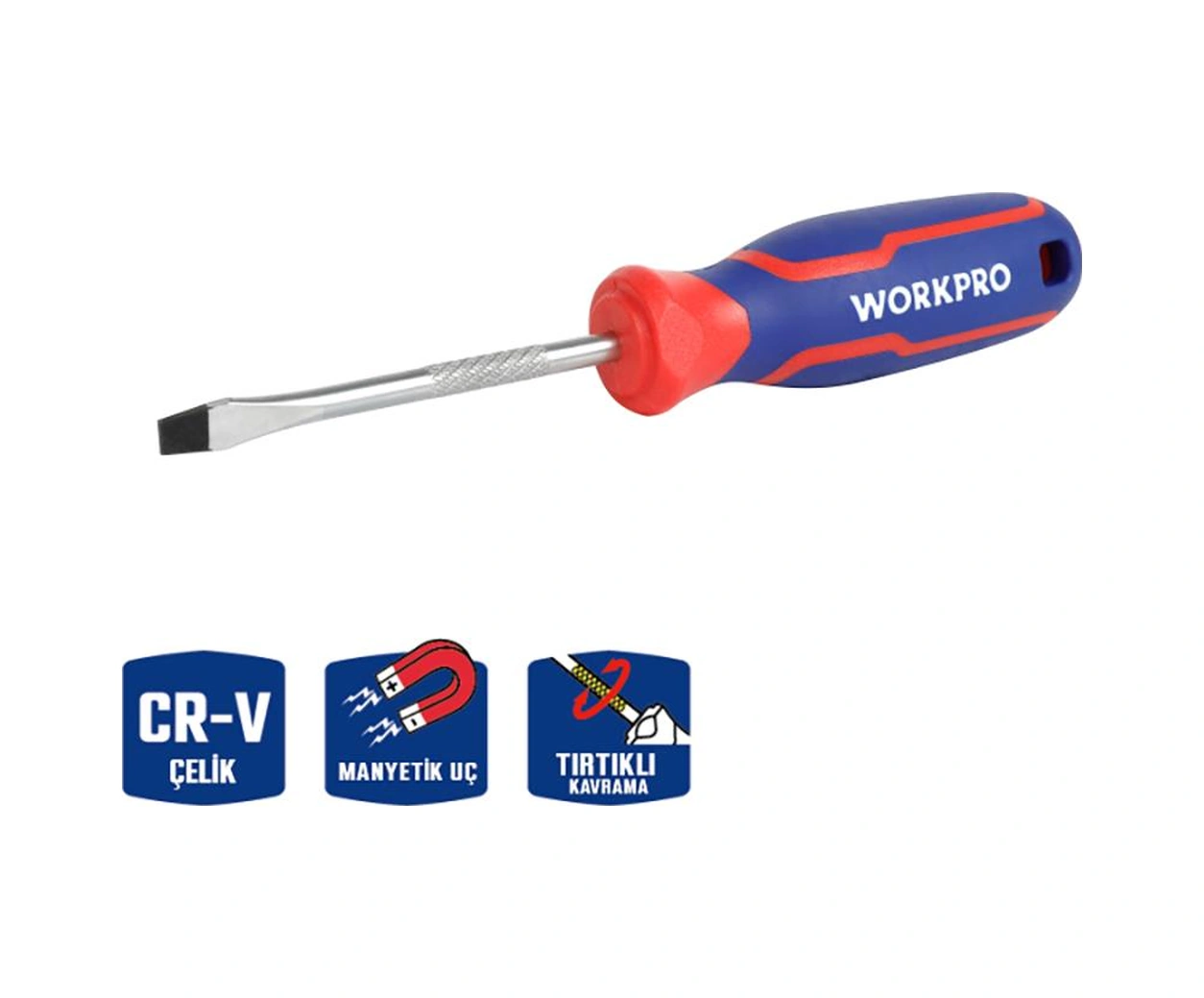 Workpro Wp221016 5.5x100mm Cr-v Manyetik Profesyonel Düz Tornavida