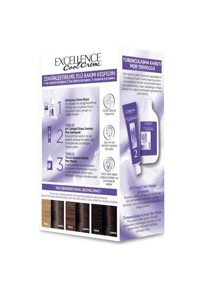 Excellence Cool Creme Saç Boyası 6.11 Ekstra Küllü Koyu Kumral 2'li Set pktlrpekssbykkst-8811