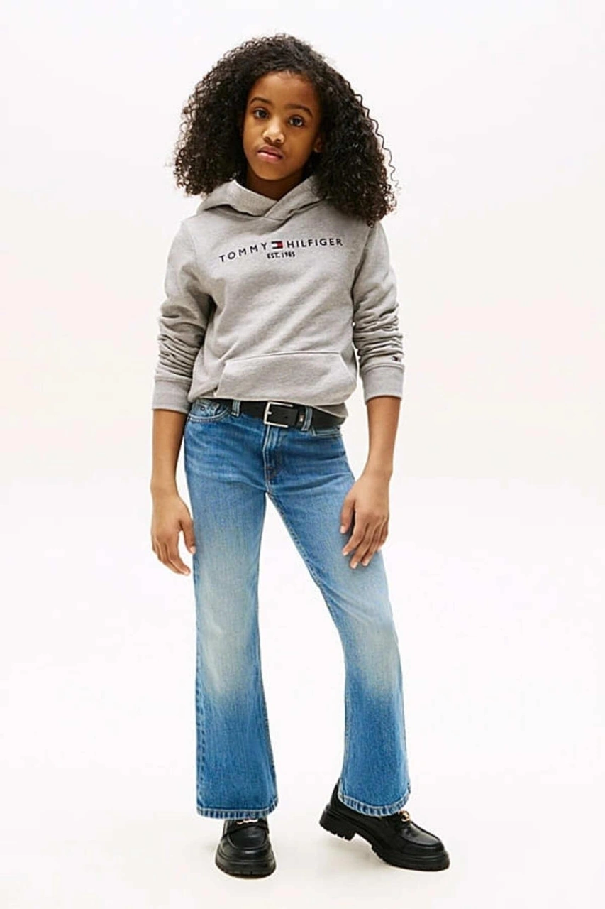 Tommy Hilfiger Unisex Çocuk Th Essential Hoodie Kapüşonlu Sweatshirt - Gri-10982 Light Grey Heather Tommy Hilfiger Unisex Çocuk Th Essential Hoodie Kapüşonlu Sweatshirt - Gri-10982 Light Grey Heather