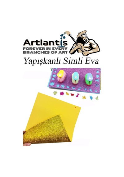Simli Yapışkanlı Eva 25x35 Cm 10 Renk 1 Paket Yapışkanlı Eva Süngeri 10'lu Okul Kreş Anasınıfı Elişi Etkinlikleri