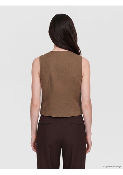 Lcw Comfort Haki Bisiklet Yaka Kadın Klasik Yelek