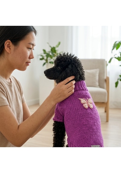 Lady Fify Kedi Ve Köpek İçin Kelebekli Mor Kazak