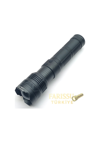 Gold Orion Or-g500 6000 Lümen Şarjlı El Feneri 200w Güç, Powerbank Özellikli, Uzun Menzili Siyah