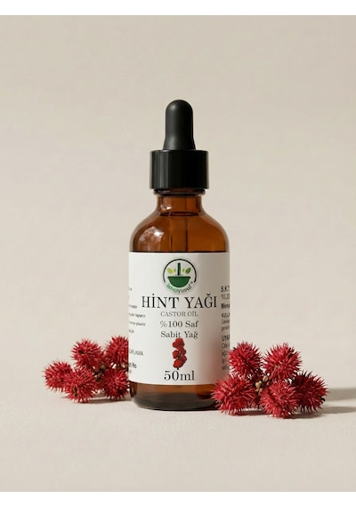 Soğuk Sıkım Hint Yağı Castor Oil Cold Pressed Ricinus Communis Saf Doğal 50 Ml 50 ML