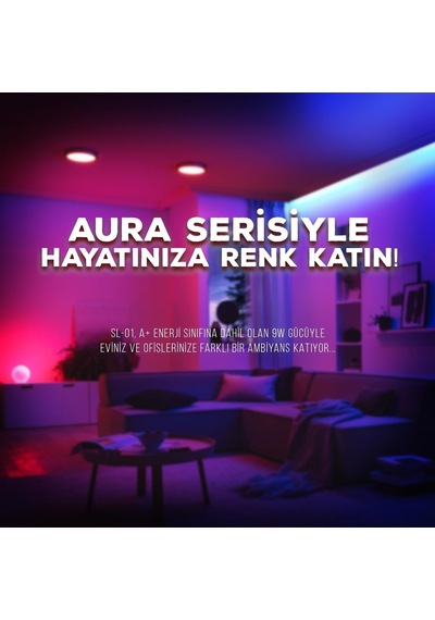 Sl-01 Aura Çok Renkli 9w Rgb Wifi-bluetooth Uzaktan Kontrollü Akıllı Ampul Diğer